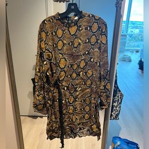 Zara snake print drap dress size large